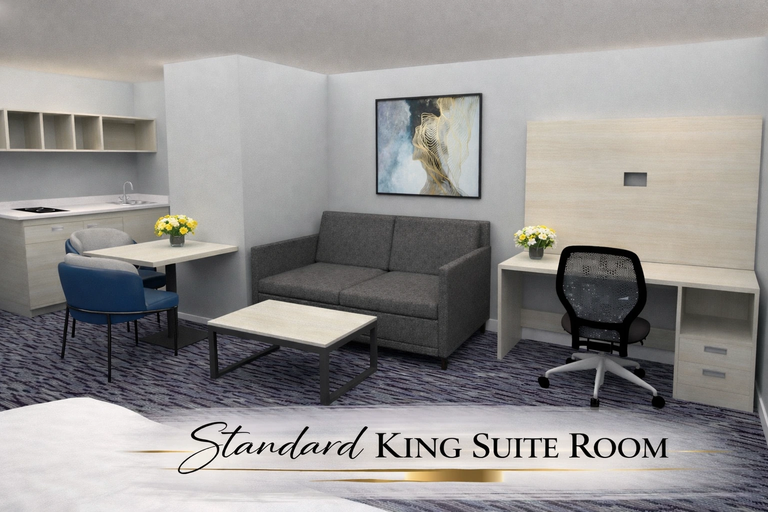King Suite work desk and living area — Best Western Vernal Utah