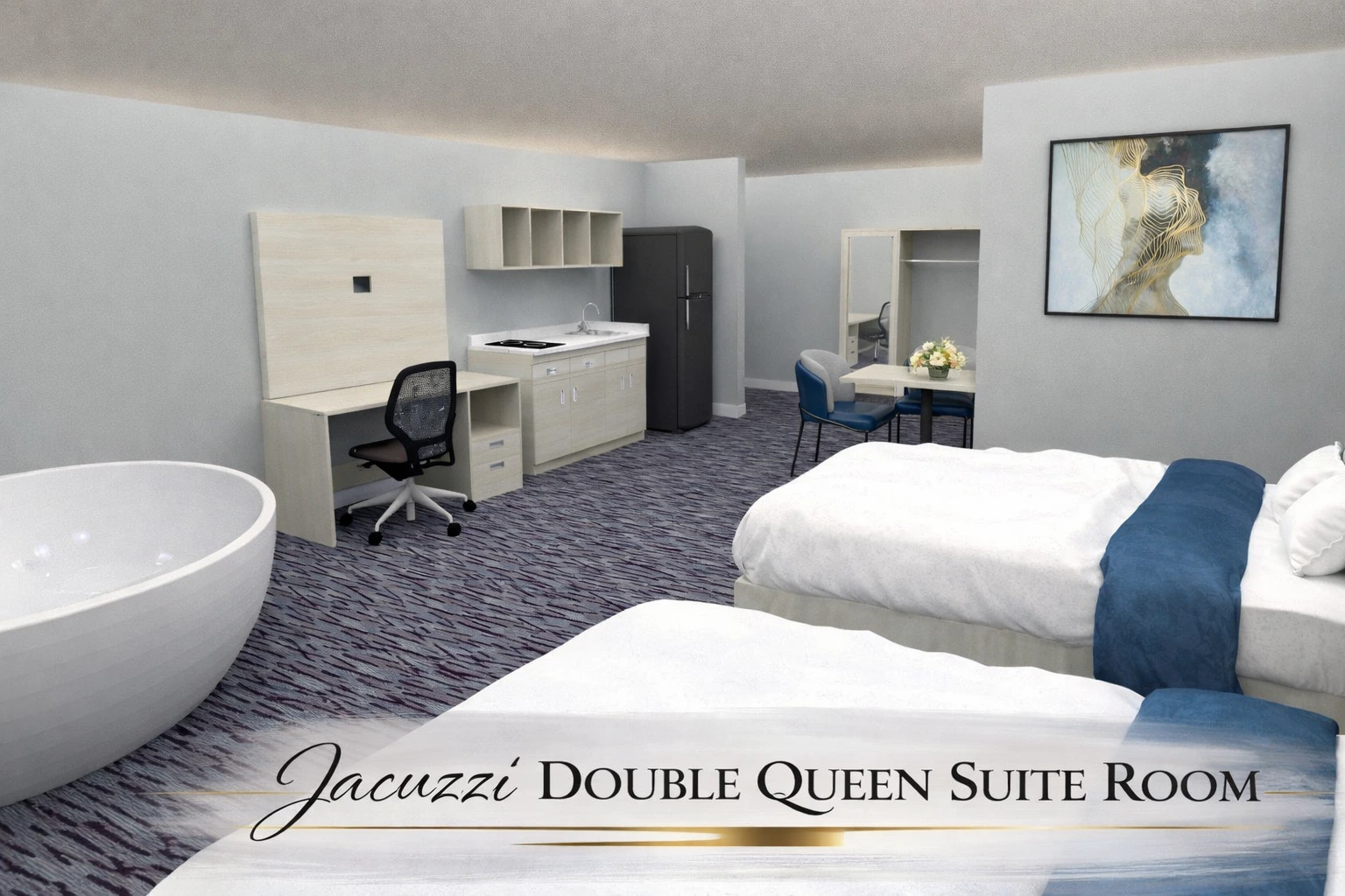Jacuzzi Double Queen Suite two beds and in-room jacuzzi — Vernal Utah